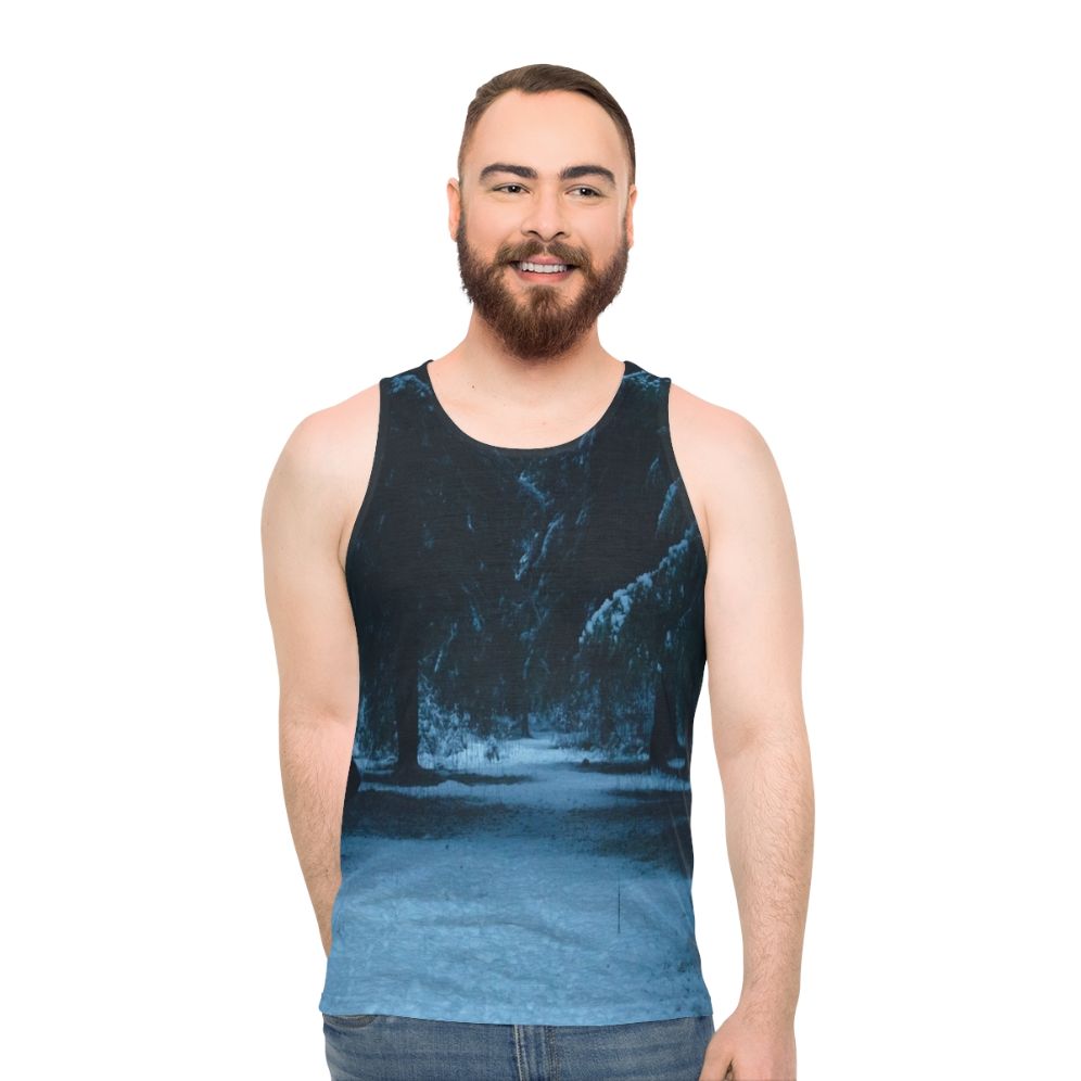 Snowy woods unisex tank top