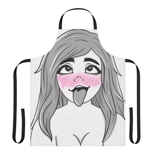 Snuffy themed anime style apron with playful adult humor graphics