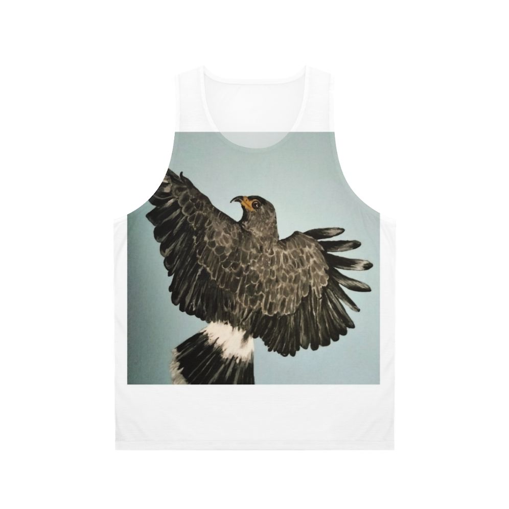Unisex tank top with bird and nature design