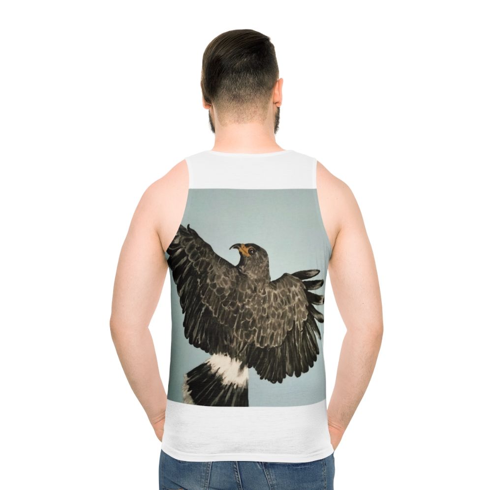 Unisex tank top with bird and nature design