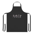 Stylish sober apron featuring inspirational sobriety quote