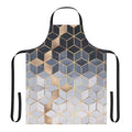 Soft blue gradient cubes pattern printed on a high-quality kitchen apron