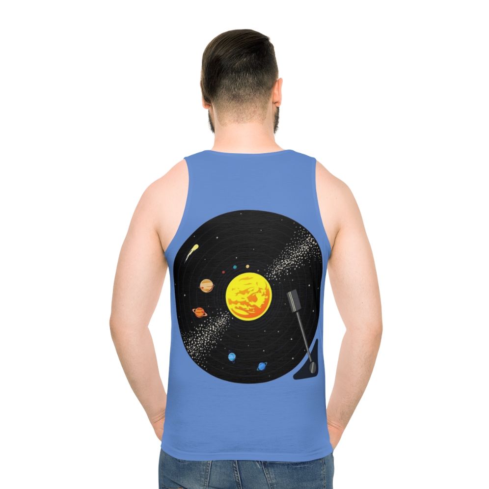 Solar system vinyl record unisex tank top