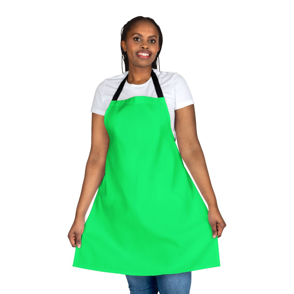 Solid green apron, perfect for spring kitchen tasks