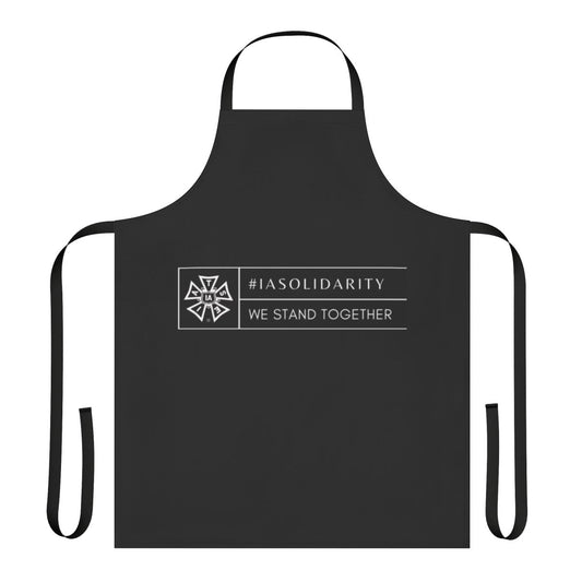 Solidarity apron featuring the IATSE logo and "We Stand Together" message for film crew and entertainment industry workers.