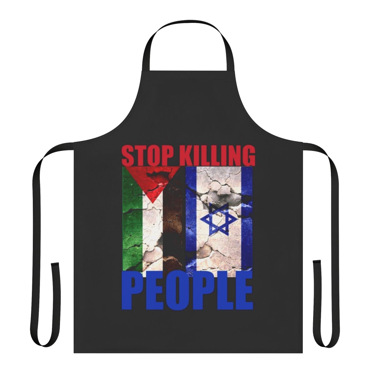 Solidarity Apron with message "Stop Killing People"