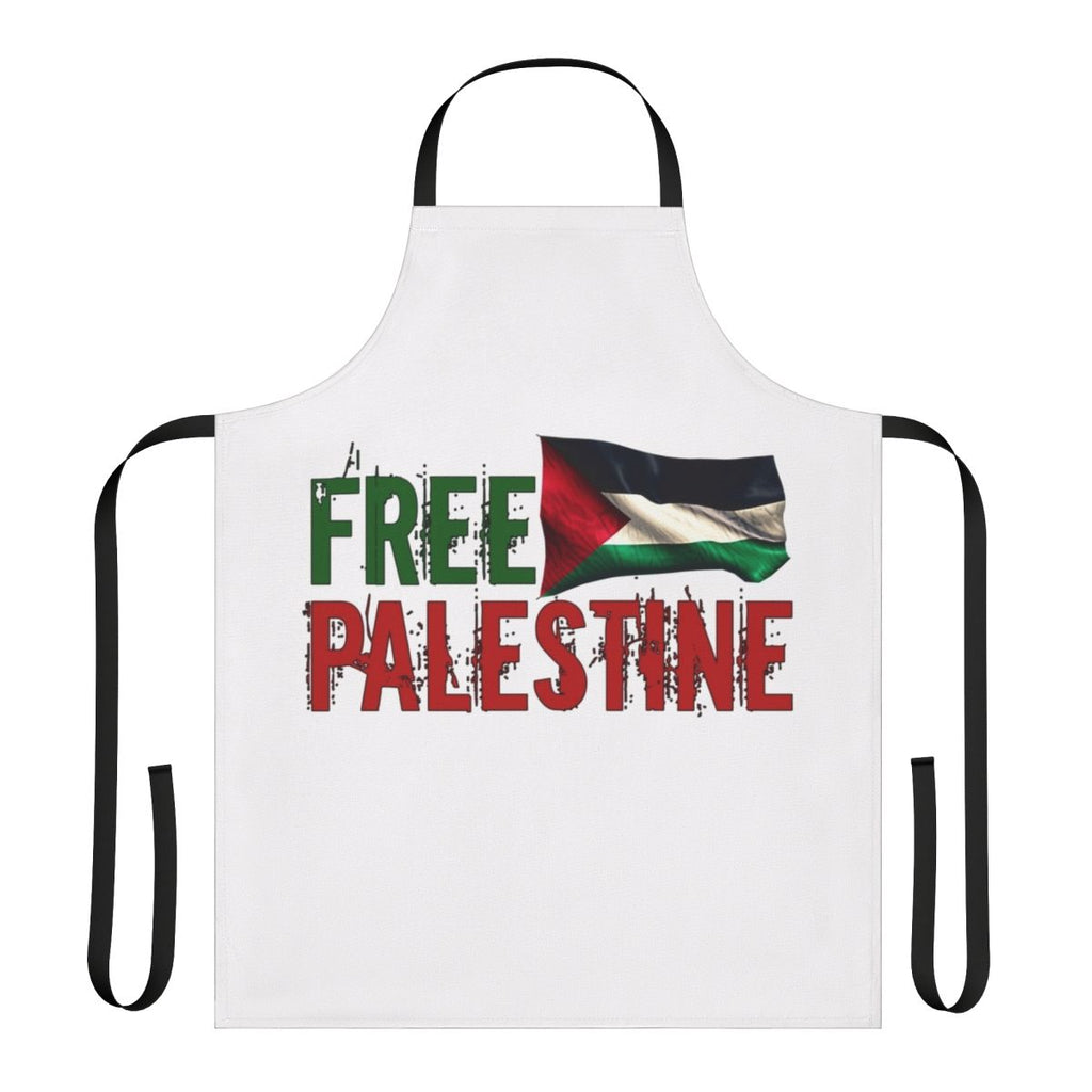 Solidarity apron featuring the Palestinian flag, symbolizing support for the Palestinian people and their struggle for freedom and independence.