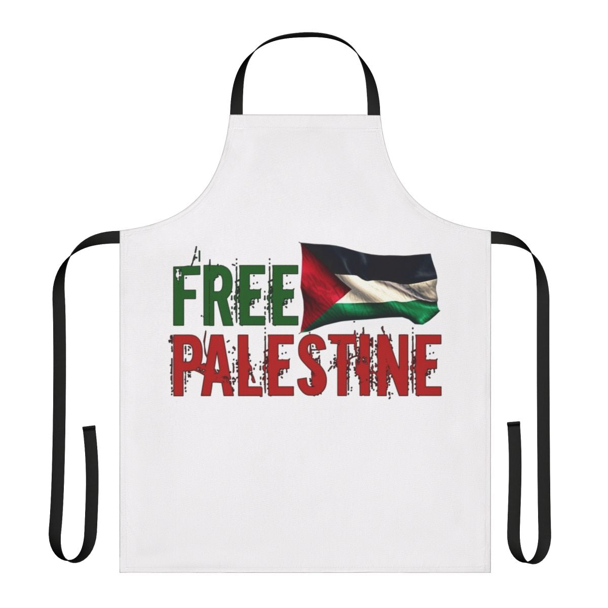 Solidarity apron featuring the Palestinian flag, symbolizing support for the Palestinian people and their struggle for freedom and independence.