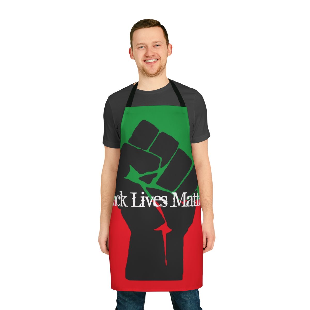 Black empowerment and pan-African inspired apron with raised fist design