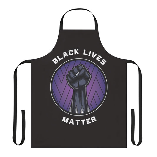 Black panther silhouette design on a black apron, representing the Black Lives Matter movement