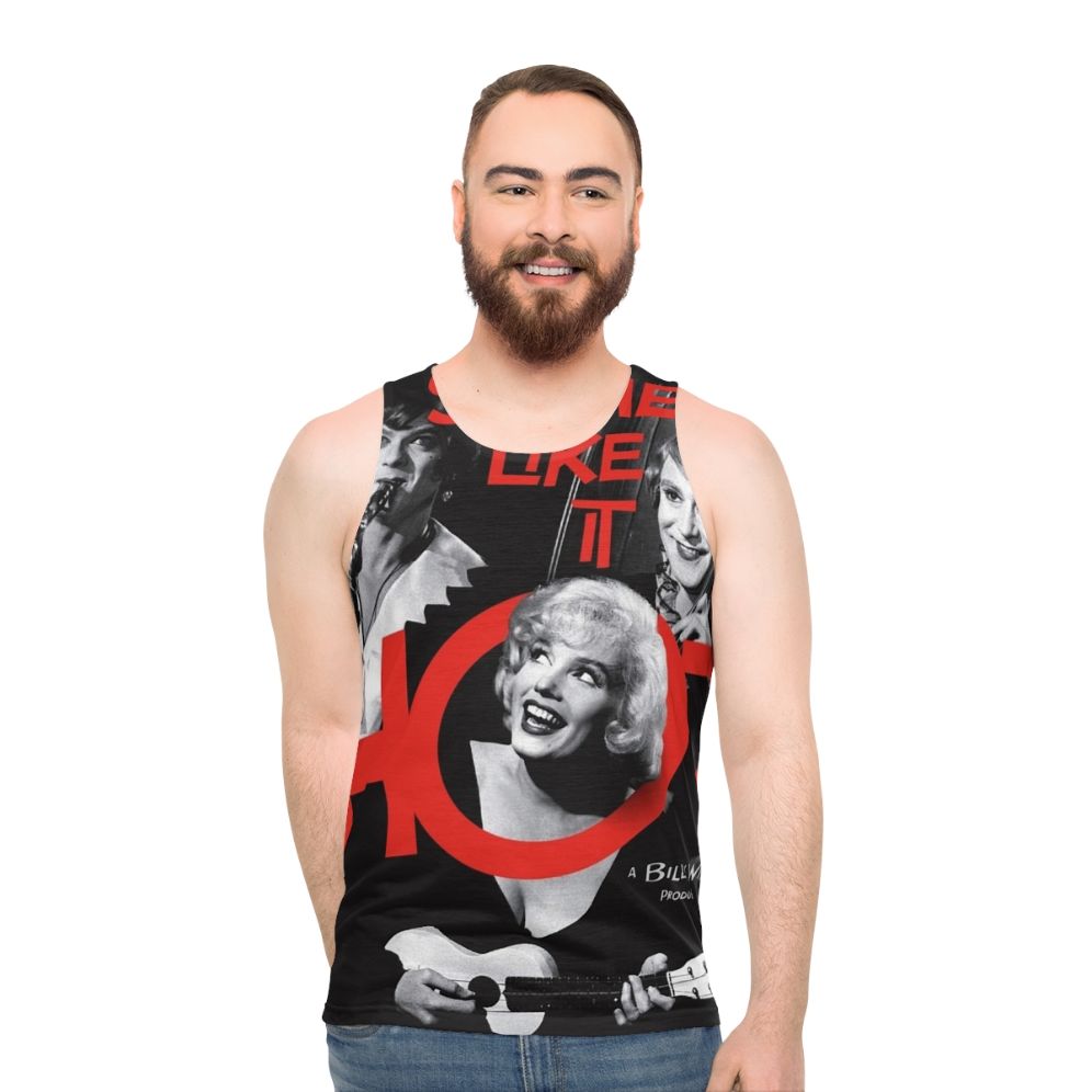 Unisex tank top featuring the classic "Some Like It Hot" movie design