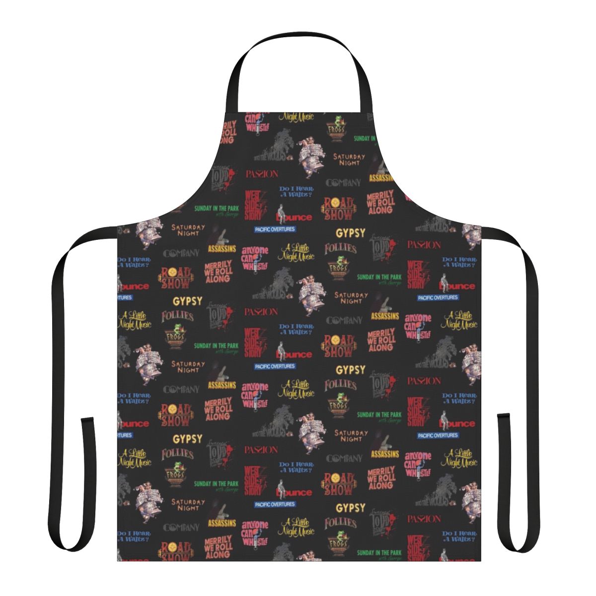 Sondheim-inspired musical theatre-themed kitchen apron