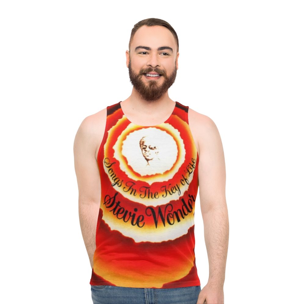 Unisex tank top featuring the "Songs In The Key Of Life" album artwork