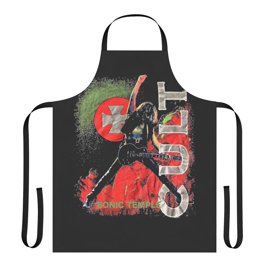 Sonic Temple Cult inspired apron featuring the iconic imagery and symbolism of the legendary 80s heavy metal band, The Cult.
