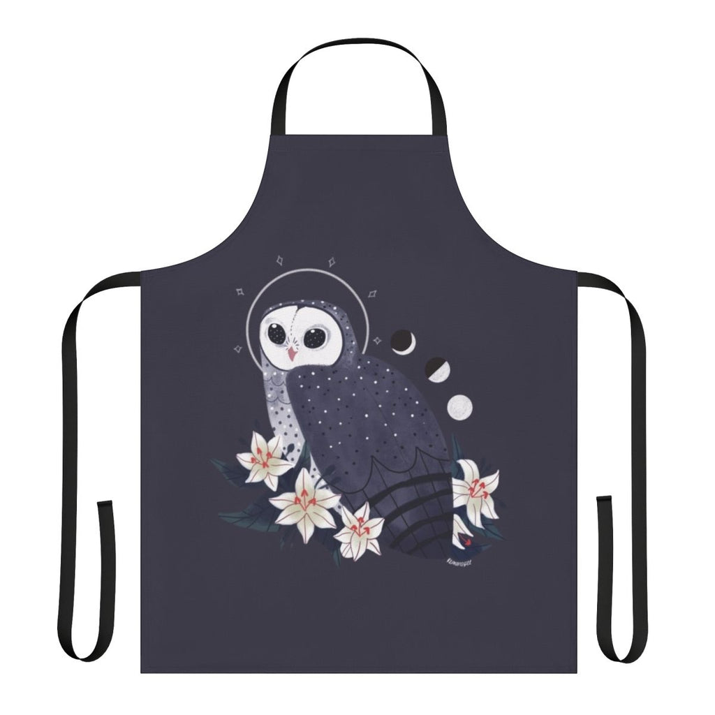 Sooty owl design apron with magical elements