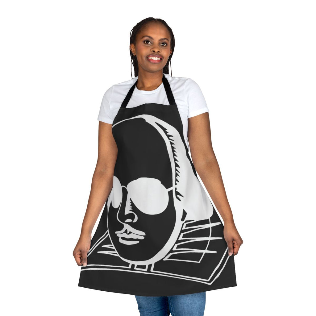 A simple yet sophisticated white apron featuring the name "Shakespeare" in an elegant font, perfect for literature enthusiasts.