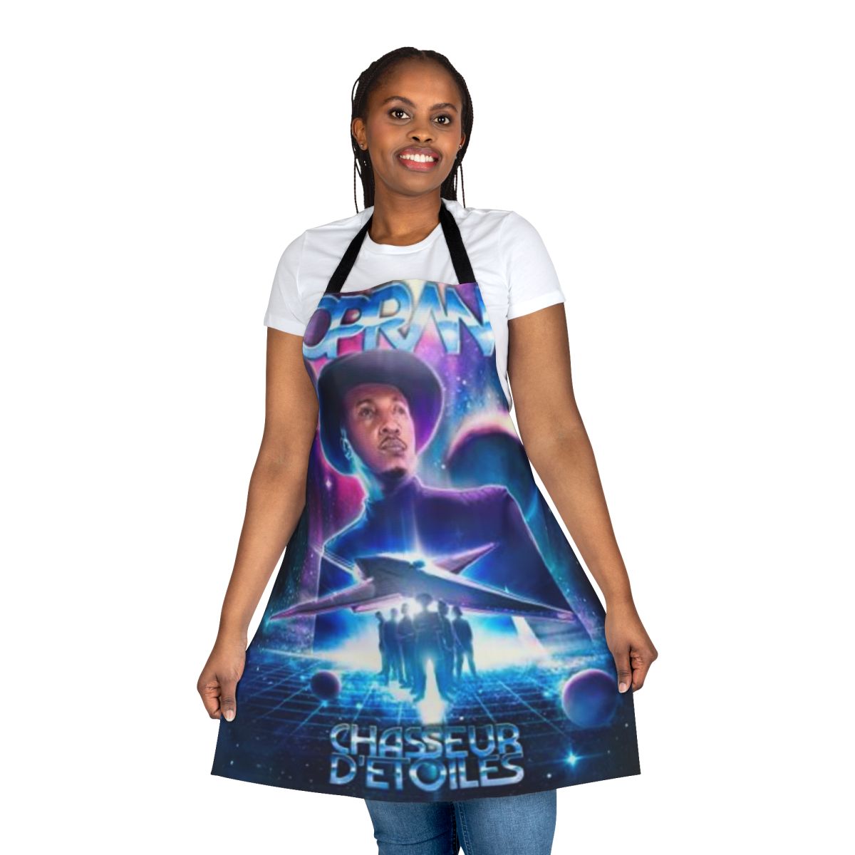 Soprano Star Hunter-Inspired Apron featuring a stylized graphic design
