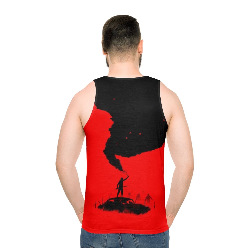 SOS Unisex Tank Top with Apocalypse-Inspired Silhouette Design