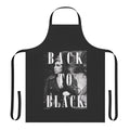 Black apron with a vintage-inspired Amy Winehouse graphic design