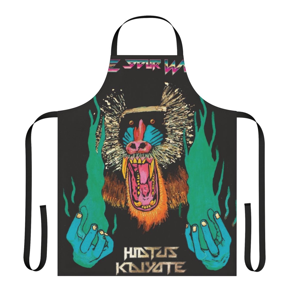 Hiatus Kaiyote inspired "Choose Your Weapon" soul music apron