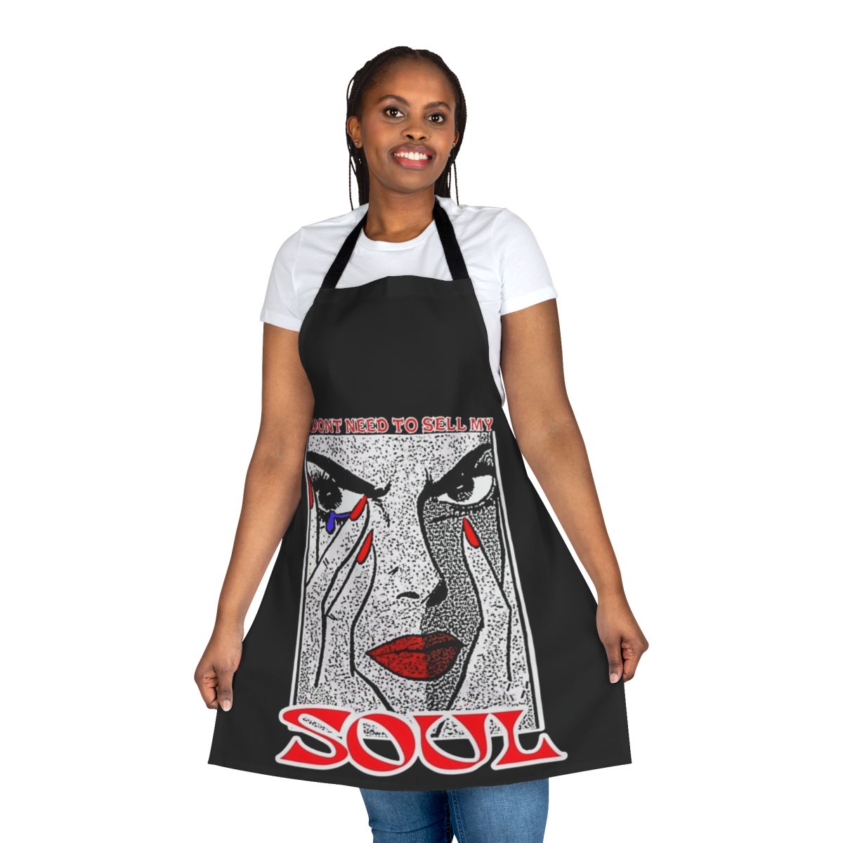 Woman's apron with a powerful soul quote design