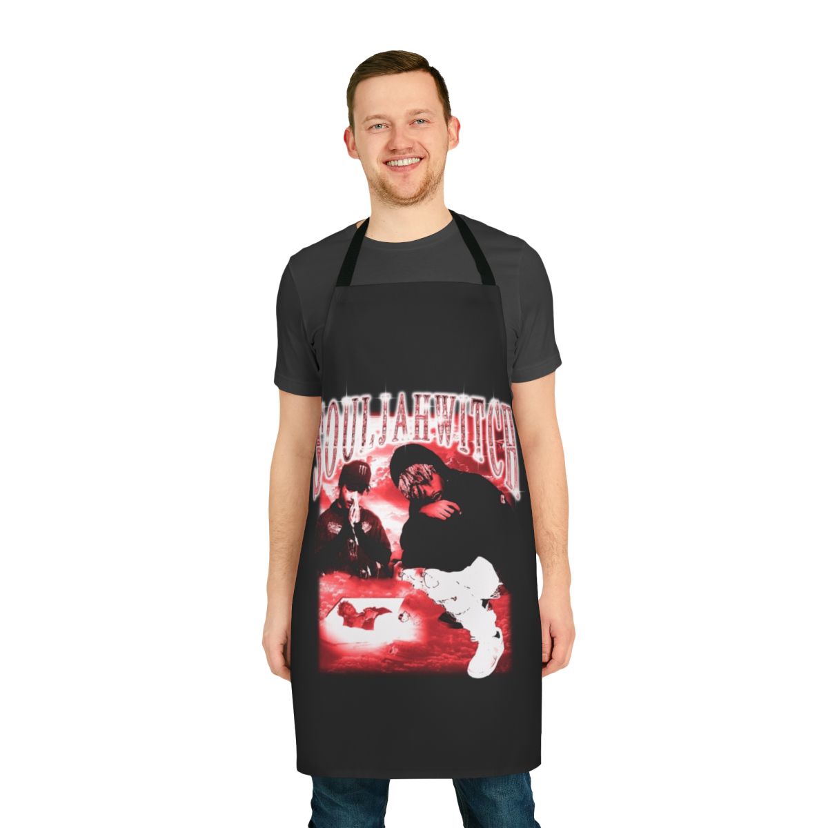Apron featuring Souljawitch design for fans of Lil Tracy, Gothboiclique, and emo rap music
