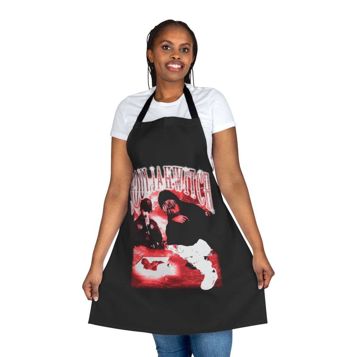 Apron featuring Souljawitch design for fans of Lil Tracy, Gothboiclique, and emo rap music