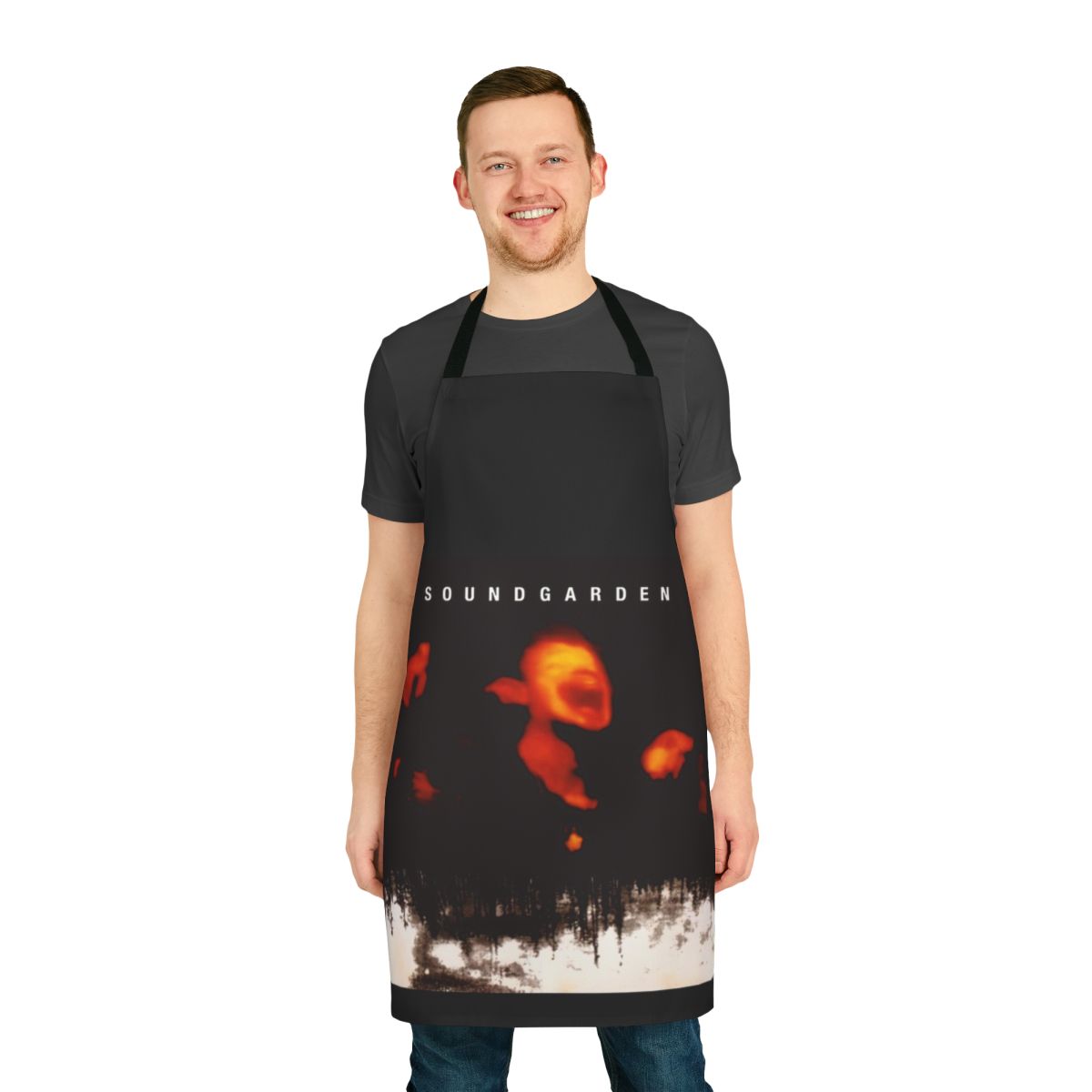Soundgarden inspired apron featuring the band's iconic imagery and album artwork