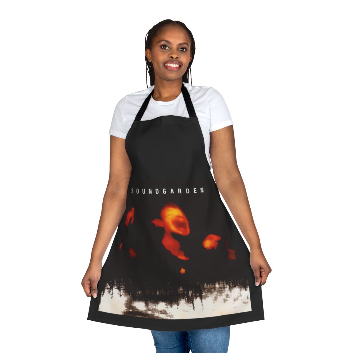Soundgarden inspired apron featuring the band's iconic imagery and album artwork