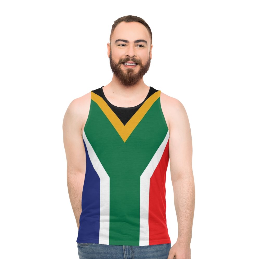 Unisex tank top with the South African flag design