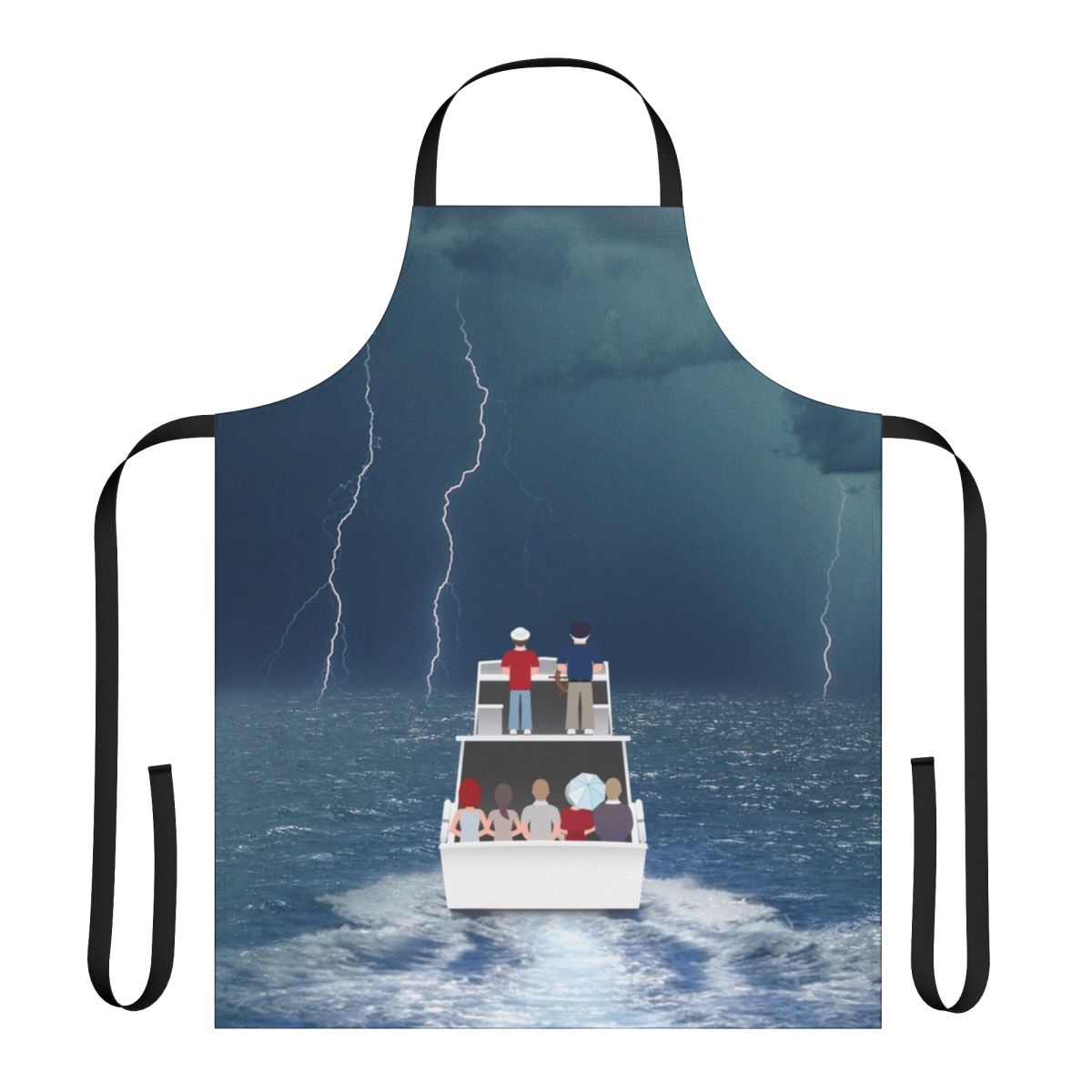 Gilligan's Island themed apron featuring the SS Minnow and shipwreck imagery