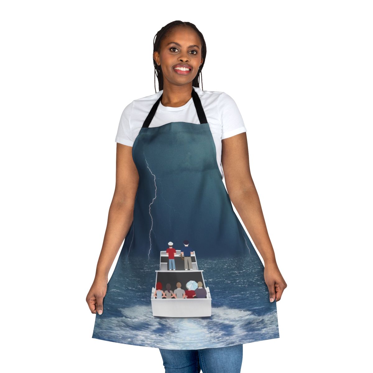 Gilligan's Island themed apron featuring the SS Minnow and shipwreck imagery