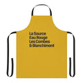 Black apron with Spa Francorchamps circuit corner names for motorsports enthusiasts