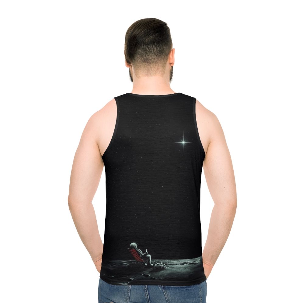Space-themed unisex tank top featuring abstract cosmic design