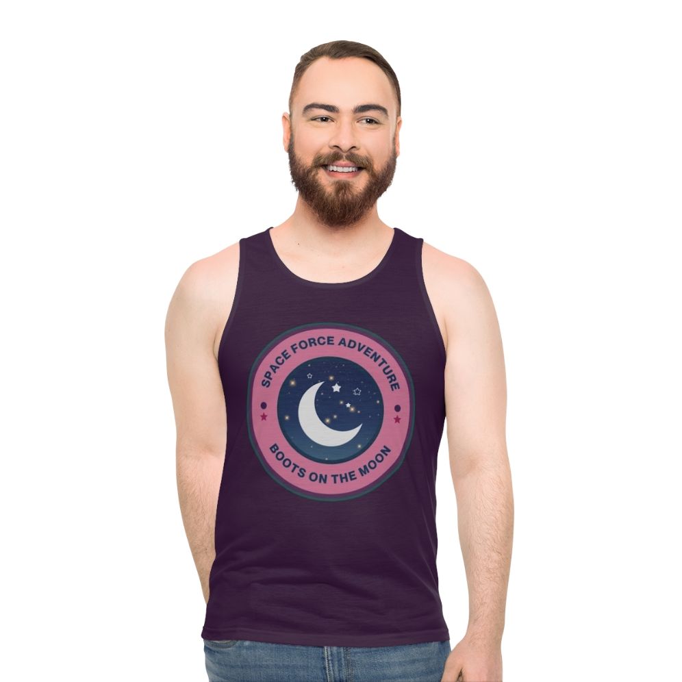 Space Force Adventure Boots On The Moon Unisex Tank Top