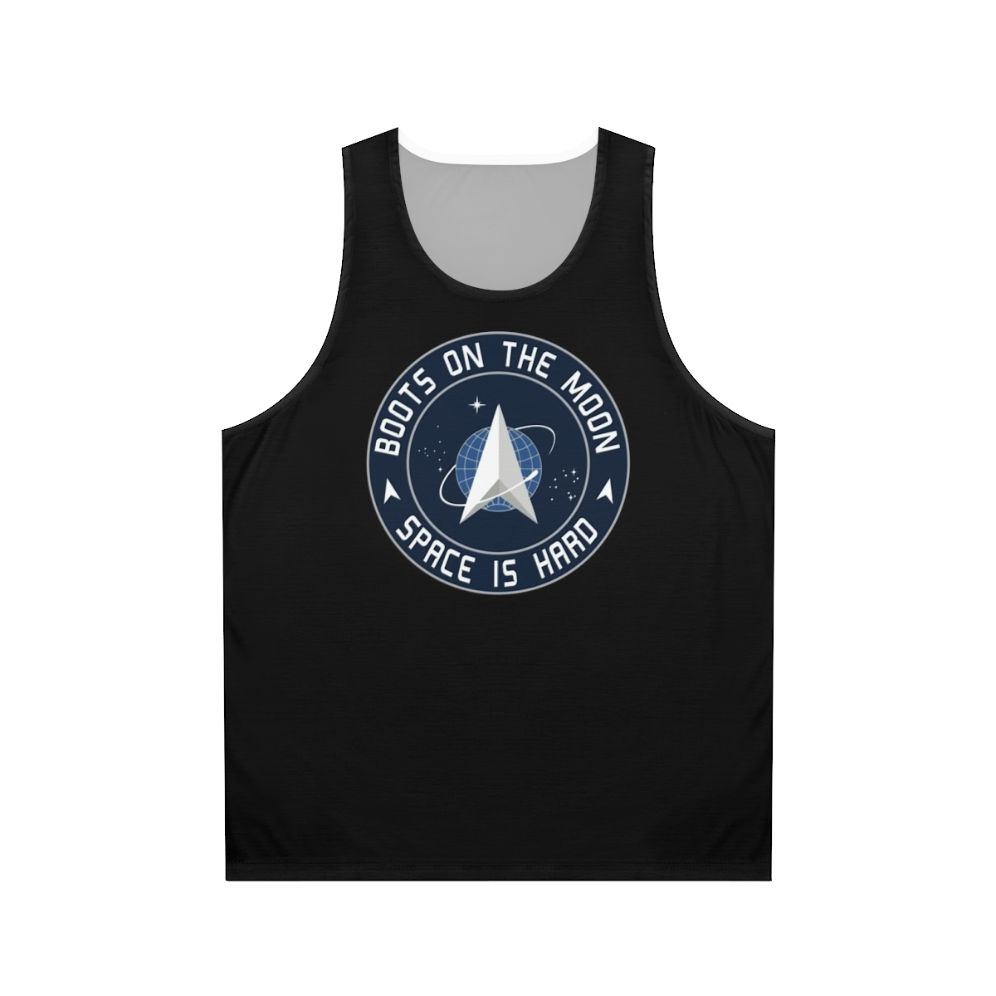 Space Force Boots on the Moon Unisex Tank Top