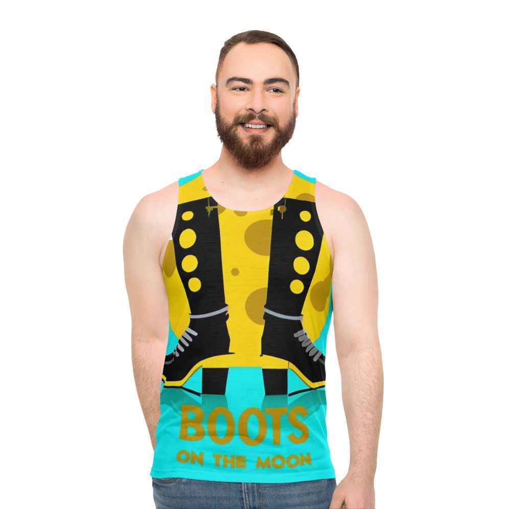 Space Force Retro Boots on the Moon Unisex Tank Top