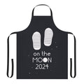 A white apron with the text 'Boots On The Moon 2024' and a moon graphic, referencing the popular space force tv show.