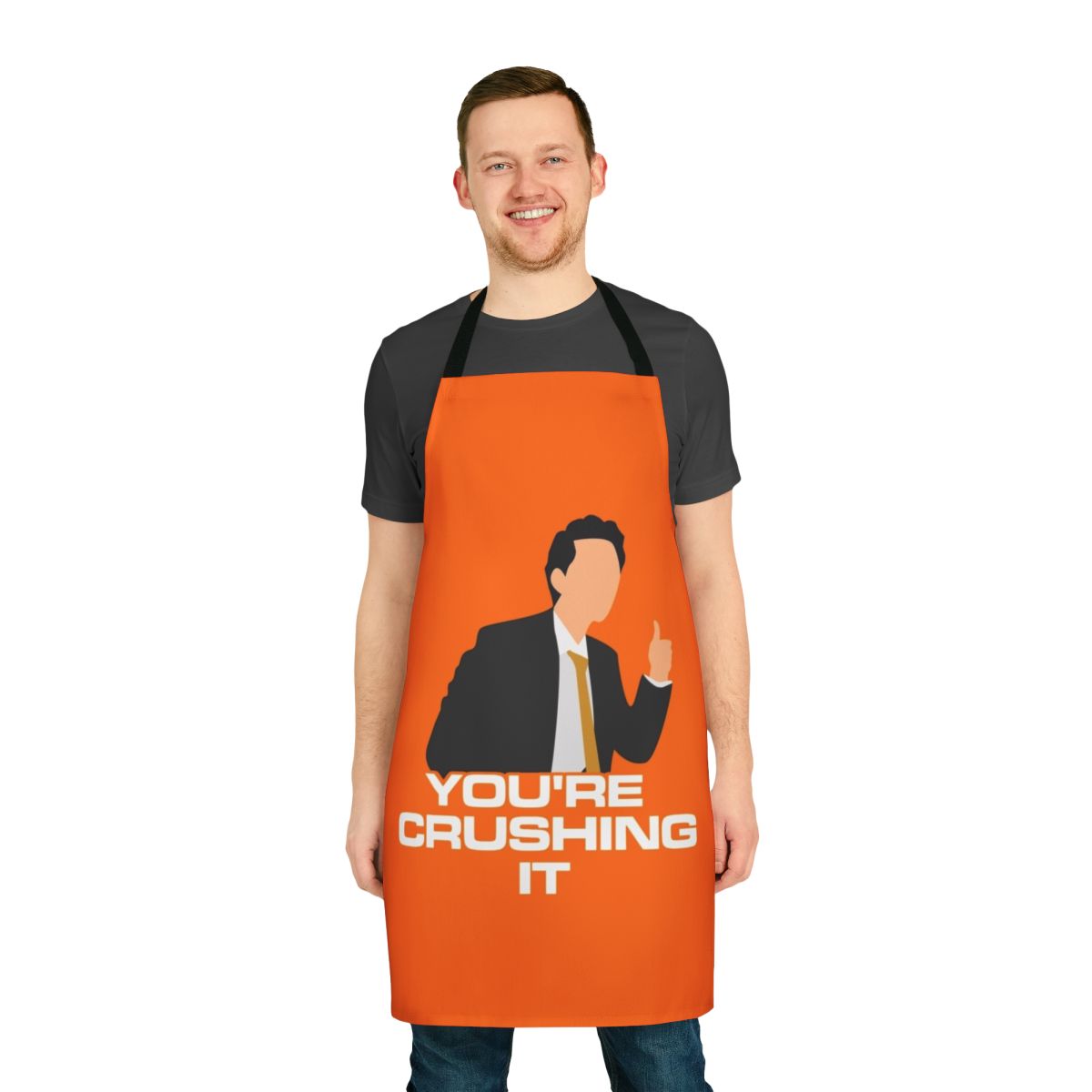 Space Force Netflix comedy themed apron with Tony, Ben Schwartz, and Steve Carell