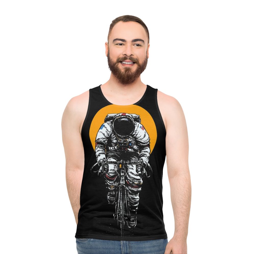 Space-inspired cycling tank top with "Let's Ride Bike" design