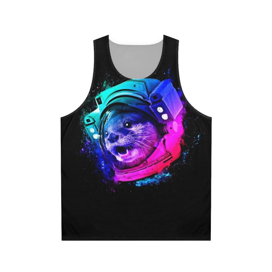 Space otter wearing a galaxy-themed tank top