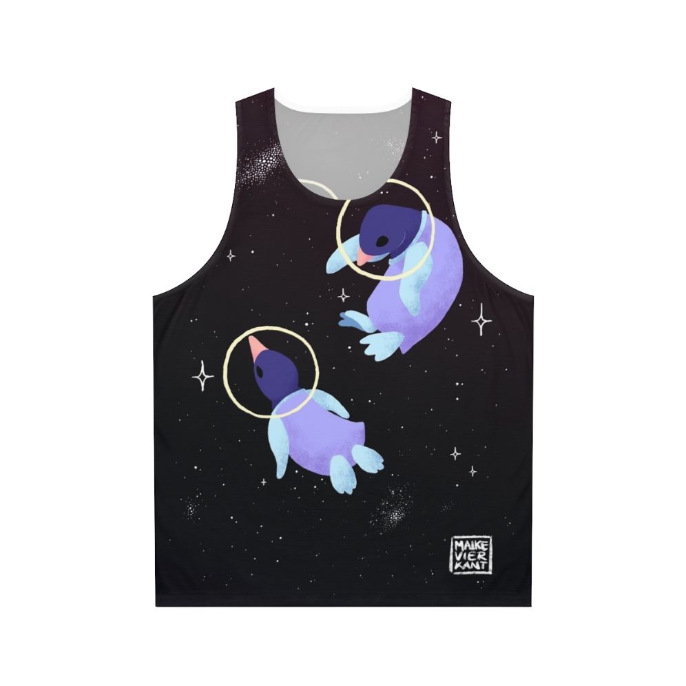 Cute space penguins unisex tank top