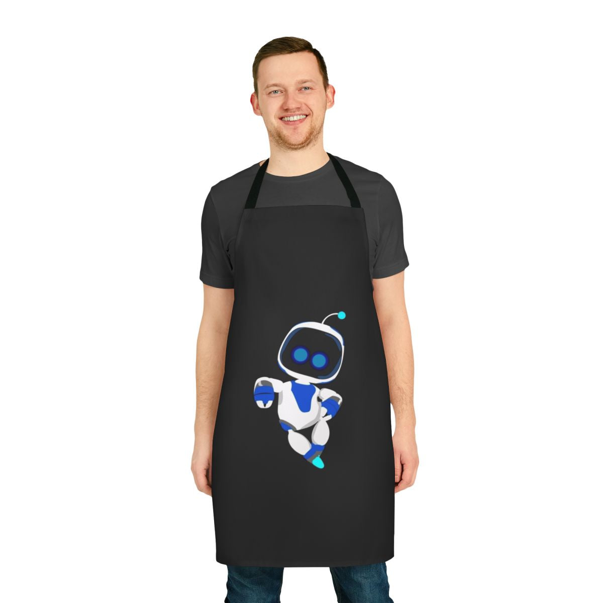Astronaut-inspired apron featuring a space-themed robot design