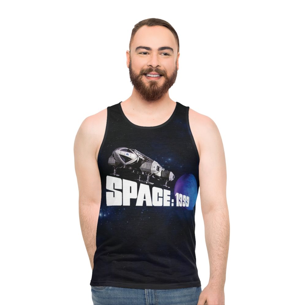Space 1999 Eagle Logo Blue Planet Unisex Tank Top