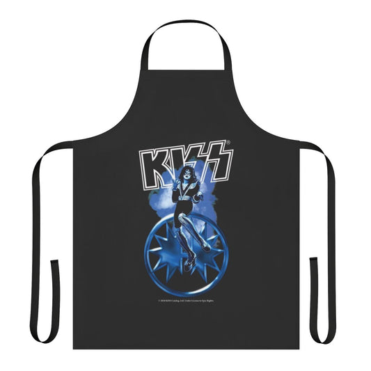 Spaceman-inspired apron featuring the iconic Kiss band logo and design