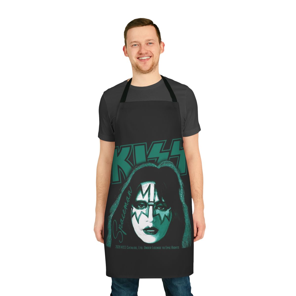 Spaceman Kiss Inspired Rock Band Apron with Space and Kiss Themed Design