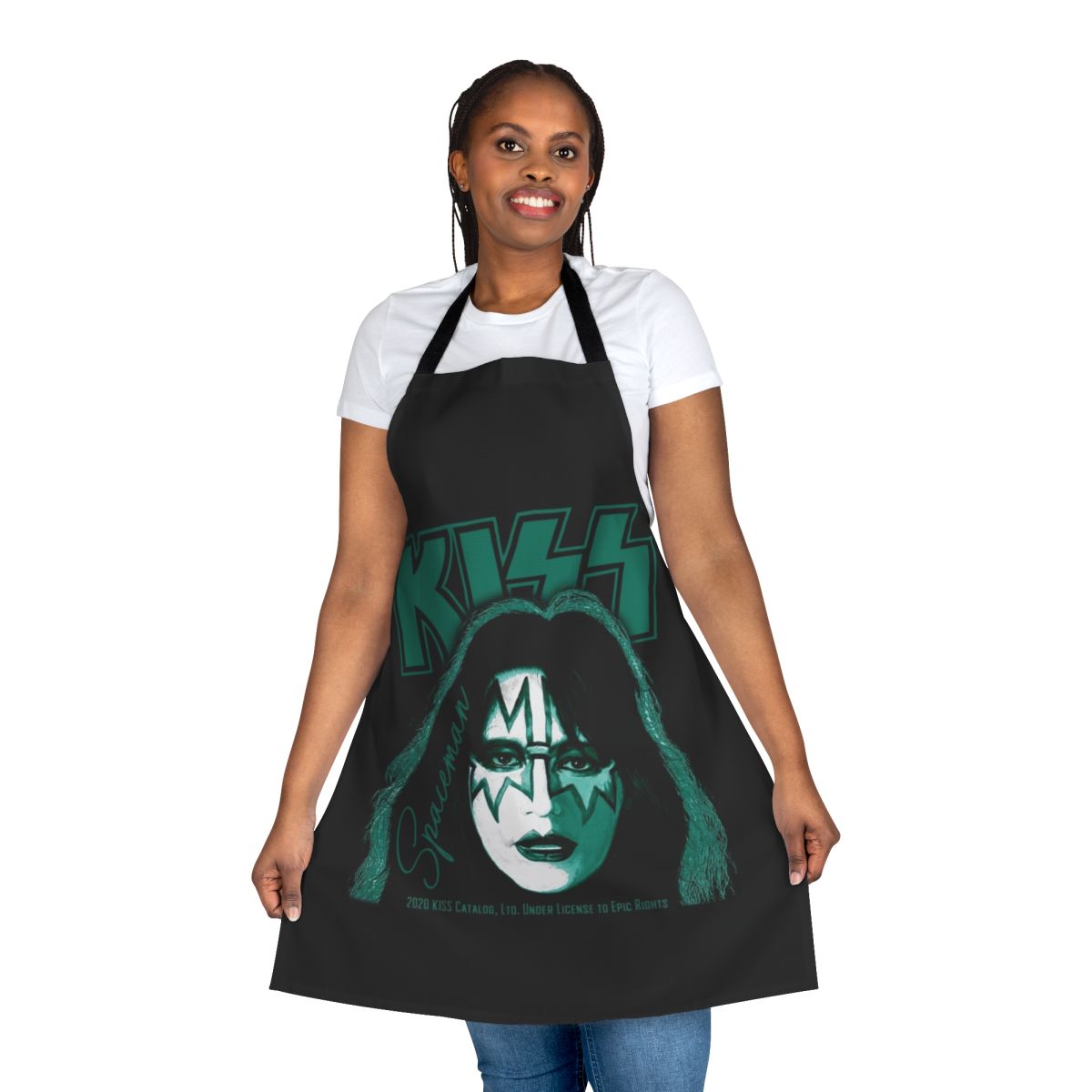 Spaceman Kiss Inspired Rock Band Apron with Space and Kiss Themed Design