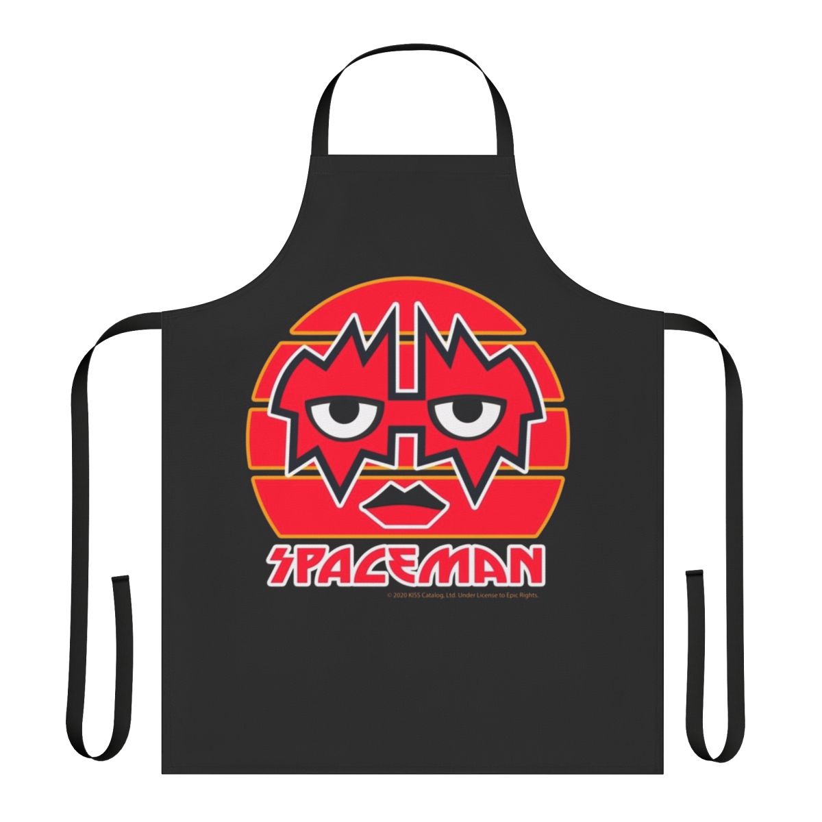 Spaceman Kiss the Band themed apron featuring fan art design