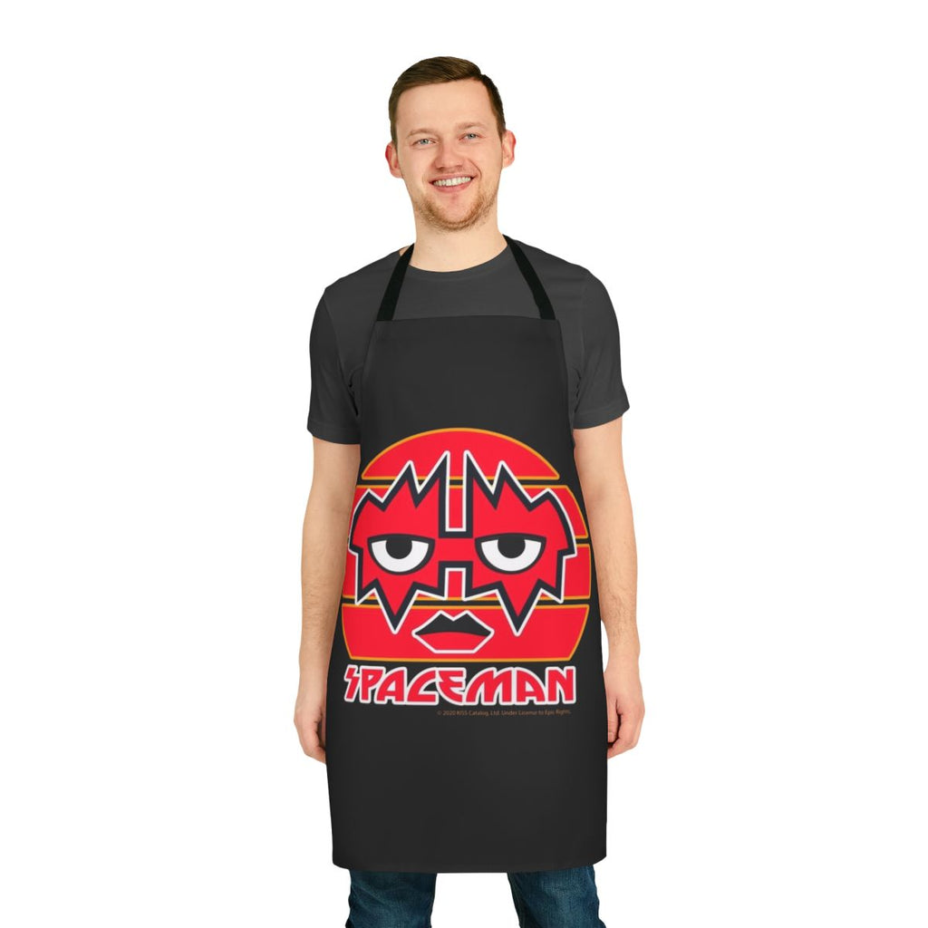 Spaceman Kiss the Band themed apron featuring fan art design
