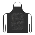 Apron featuring a design inspired by the theory of relativity and spacetime